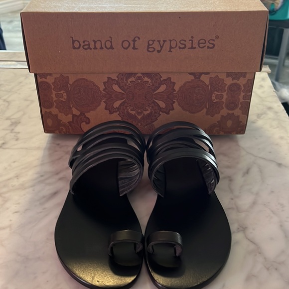 Band of gypsies Black Leather Sandal size 7 - Picture 1 of 3
